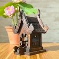 Hand Carved Teak Wood Spirit House Shrine: Traditional Thai Home Temple Decor