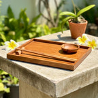 Wooden Sushi Serving Set: Hand Carved Hardwood Japanese-Style Tableware - Siam Wood Artisans