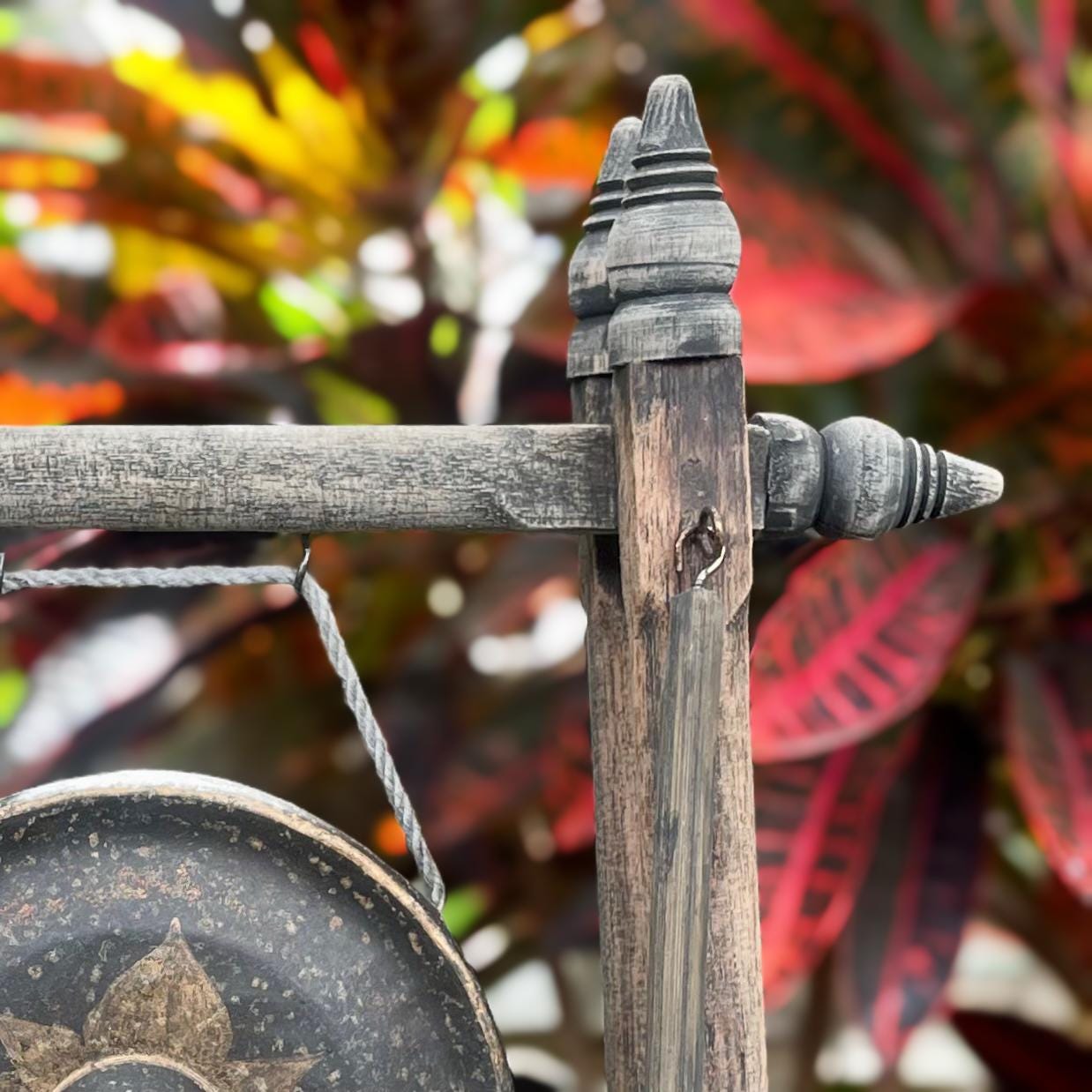 Handcrafted Thai Meditation Gong: Zen Decor Tabletop Musical Instrument