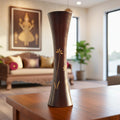 Hand Carved Wooden Tabletop Vase: Two Tone Floral Rustic Decor