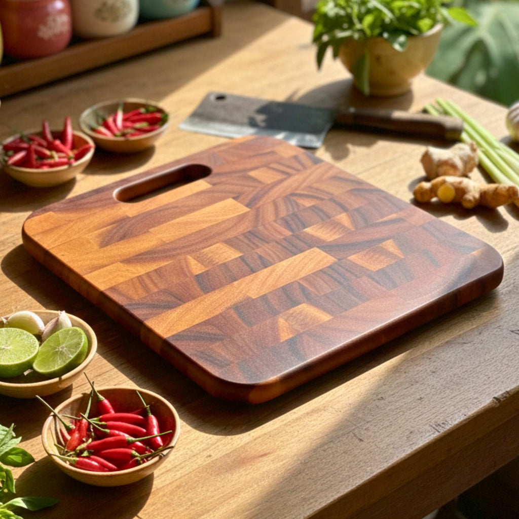 Handcrafted Hardwood Cutting Board: Mosaic Kitchen Butcher & Charcuterie Block