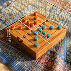 Hand Carved Teak Wood Strategy Game: 2 Player Traditional Board Game Toy - Siam Wood Artisans