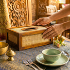 Tissue Box Teak Wood Rustic 11 Inch Rectangular Cover - Siam Wood Artisans