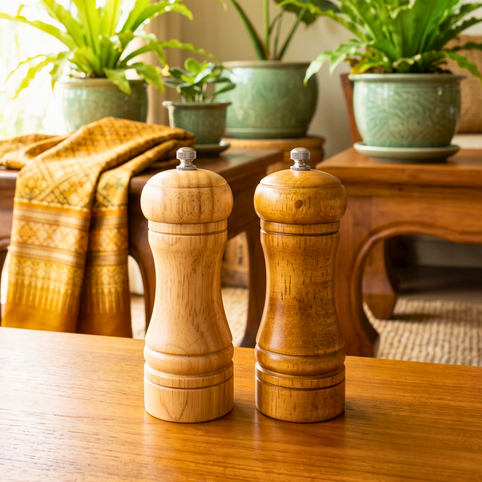 Seasoning Shakers, 5 Inch Tabletop Mill Set, Housewarming Gift for Minimalist