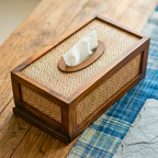 Tissue Box Teak Wood Rustic 11 Inch Rectangular Cover - Siam Wood Artisans