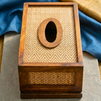 Tissue Box Teak Wood Rustic 11 Inch Rectangular Cover - Siam Wood Artisans