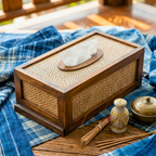 Tissue Box Teak Wood Rustic 11 Inch Rectangular Cover - Siam Wood Artisans