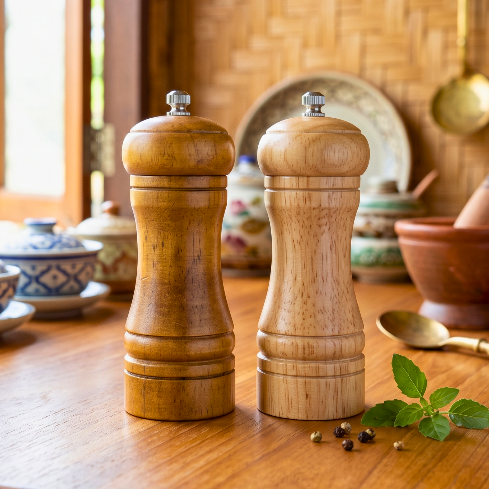 Seasoning Shakers, 5 Inch Tabletop Mill Set, Housewarming Gift for Minimalist