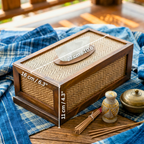 Tissue Box Teak Wood Rustic 11 Inch Rectangular Cover - Siam Wood Artisans