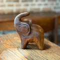 Wood Elephant Figurine | Handcarved Thai Lucky Elephant | Minimalist Wooden Animal Decor