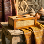 Tissue Box Teak Wood Rustic 11 Inch Rectangular Cover - Siam Wood Artisans