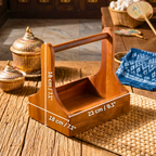 Teak Wood Condiment Holder, 9 Inch Tabletop Caddy, Anniversary Present for Home Chef - Siam Wood Artisans