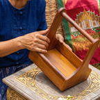 Teak Wood Condiment Holder, 9 Inch Tabletop Caddy, Anniversary Present for Home Chef - Siam Wood Artisans