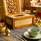 Tissue Box Teak Wood Rustic 11 Inch Rectangular Cover - Siam Wood Artisans