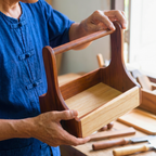 Teak Wood Condiment Holder, 9 Inch Tabletop Caddy, Anniversary Present for Home Chef - Siam Wood Artisans