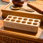 Teak Wood Egg Holder, 12 Inch Countertop Tray, Thoughtful Present for Culinary Enthusiast - Siam Wood Artisans