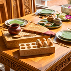 Teak Wood Egg Holder, 12 Inch Countertop Tray, Thoughtful Present for Culinary Enthusiast - Siam Wood Artisans