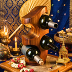 Wine Rack Acacia Wood Natural 4 Bottle Stand - Siam Wood Artisans
