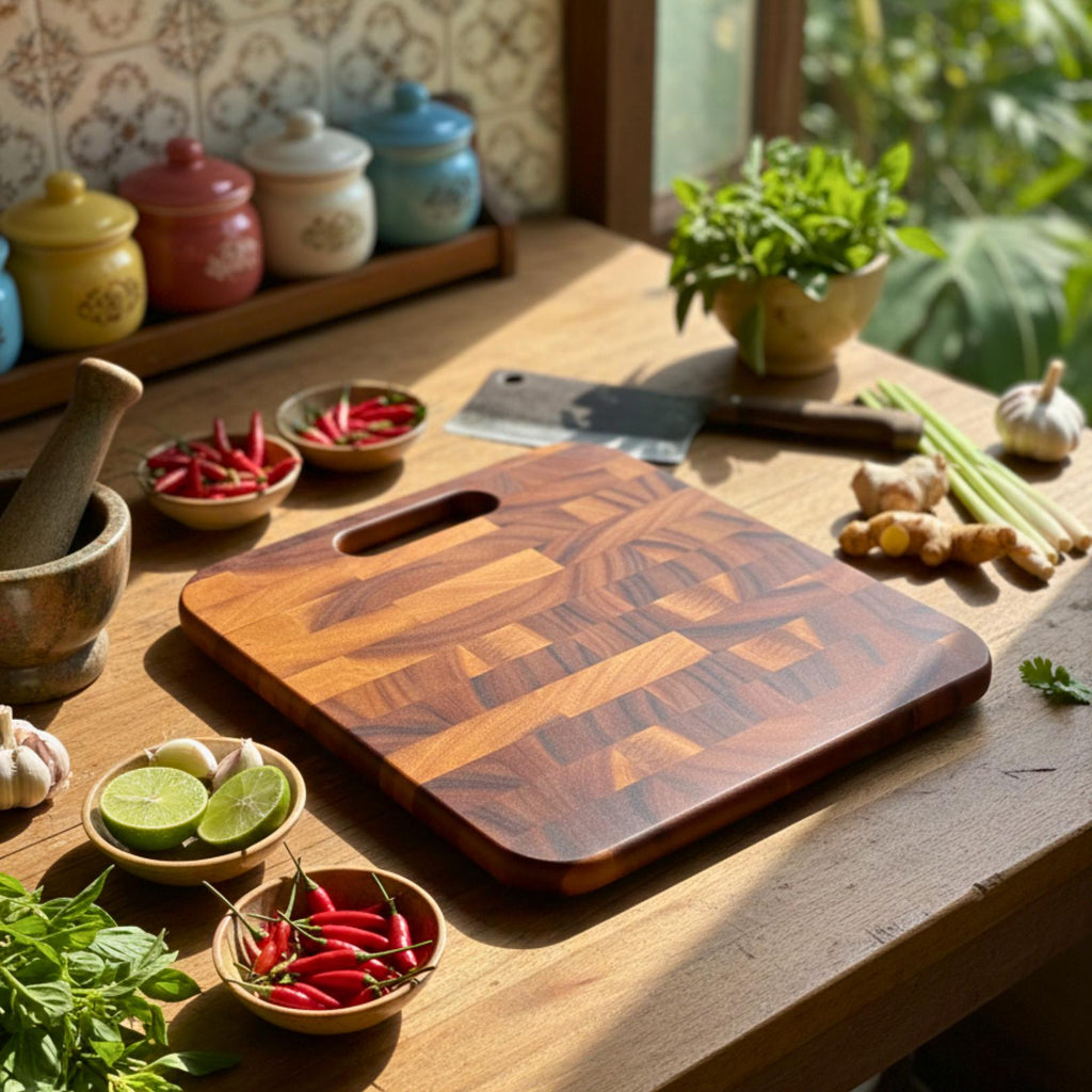 Handcrafted Hardwood Cutting Board: Mosaic Kitchen Butcher & Charcuterie Block