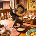 Teak Wood Elephant Coaster Set, 10 Inch Carved Animal Holder, Housewarming Gift for Host - Siam Wood Artisans