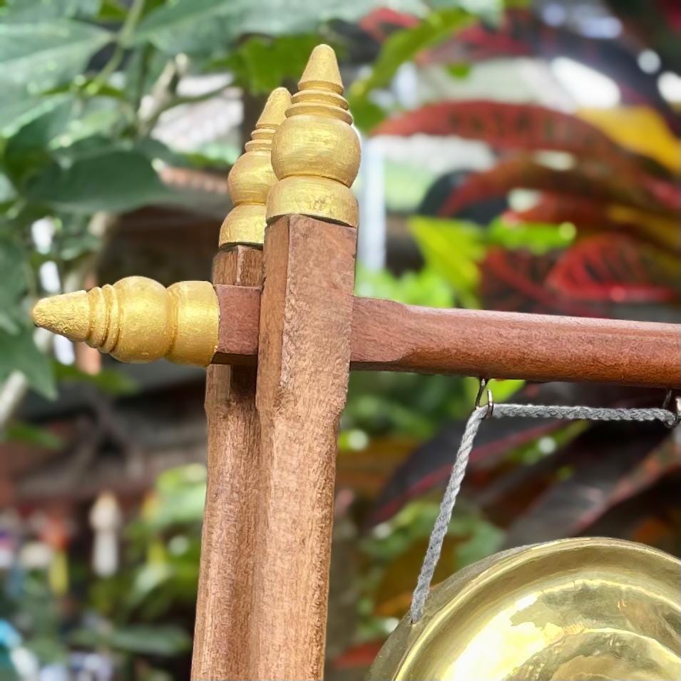 Handcrafted Thai Meditation Gong: Zen Decor Tabletop Musical Instrument