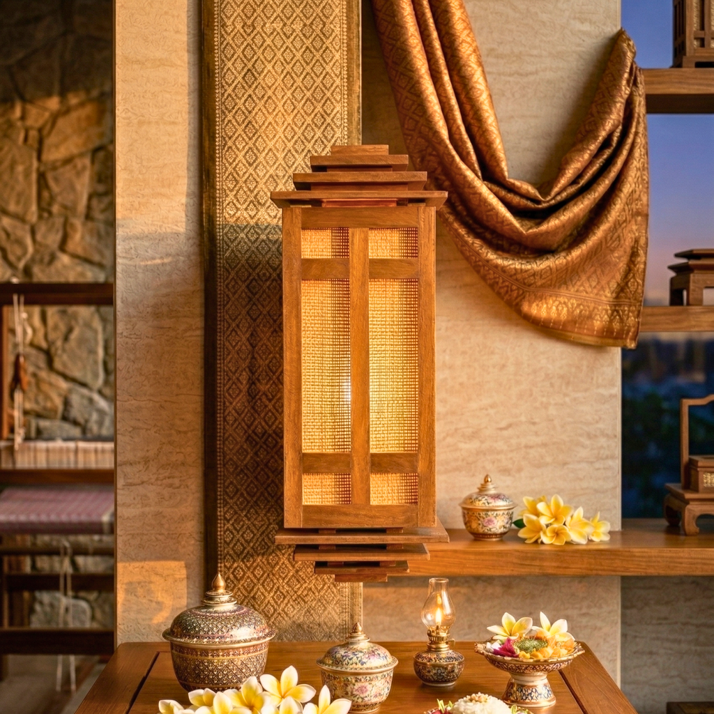 Wall Lantern Teak Wood Natural 15.7 Inch Zen Lighting