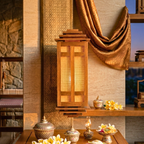 Wall Lantern Teak Wood Natural 15.7 Inch Zen Lighting - Siam Wood Artisans