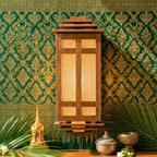 Wall Lantern Teak Wood Natural 15.7 Inch Zen Lighting - Siam Wood Artisans