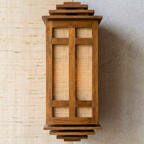 Wall Lantern Teak Wood Natural 15.7 Inch Zen Lighting - Siam Wood Artisans