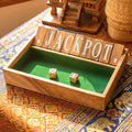 Hand Carved Acacia Wood Jackpot Game: Shut the Box Traditional Board Game & Toy