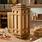 Wall Lantern Teak Wood Natural 15.7 Inch Zen Lighting - Siam Wood Artisans