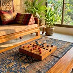 Hand Carved Teak Wood Strategy Game: 2 Player Traditional Board Game Toy - Siam Wood Artisans