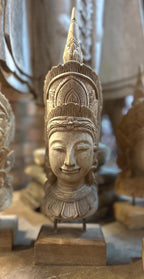 Hand Carved Thai Noble Mask: Teak Wood Asian Art Sculpture - Siam Wood Artisans