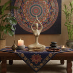 Hand Carved Wood Yoga Woman Sculpture: Thai Artisan Zen Decor - Siam Wood Artisans