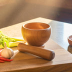 Hand Carved Wooden Mortar and Pestle: Spice Grinder Kitchen Tool - Siam Wood Artisans