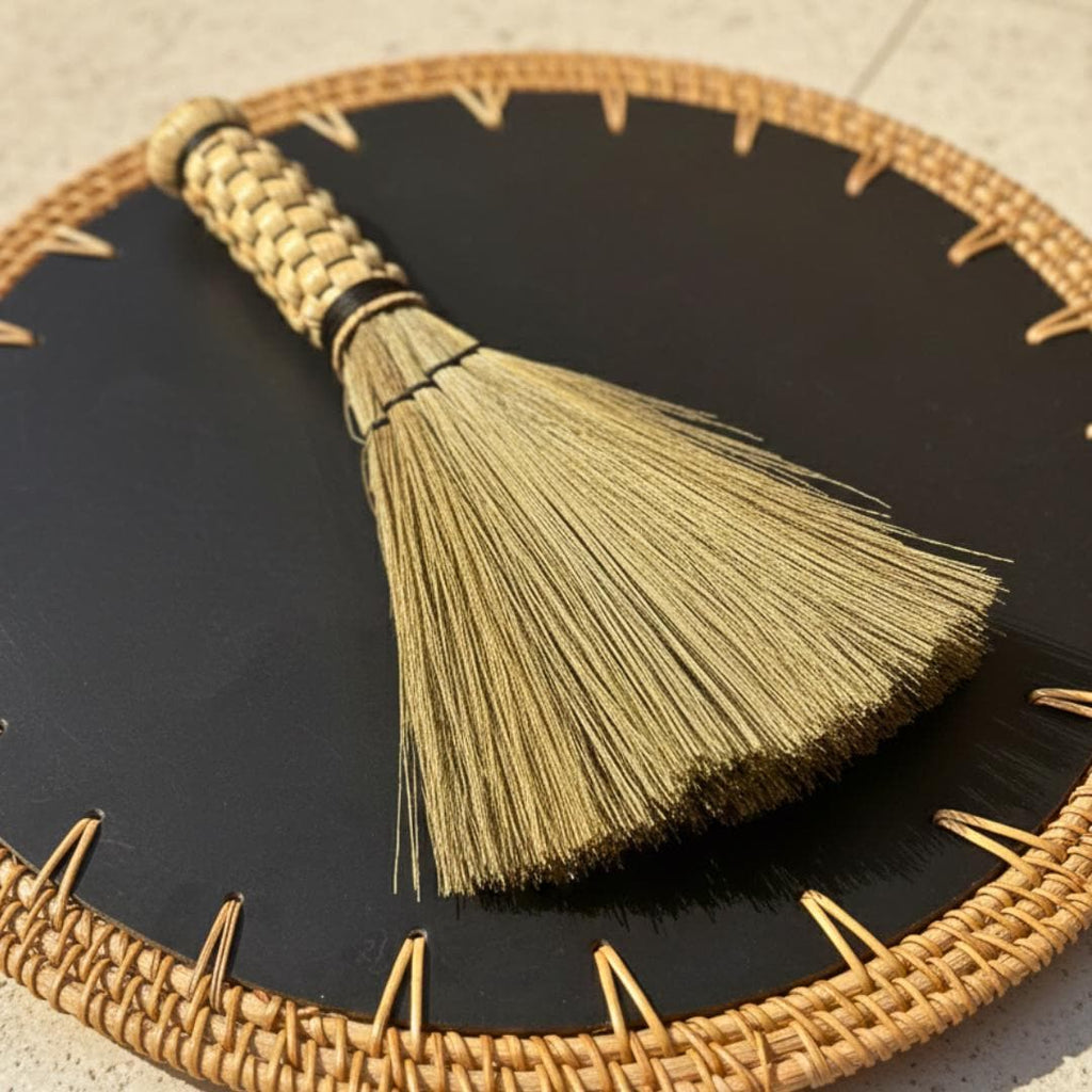 Handcrafted Natural Fiber Dusting Brush: Desktop Cleaning Tool