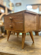 Mini Teak Side Table: Mid-Century Thai Furniture, Handcrafted Drawer Chest - Siam Wood Artisans