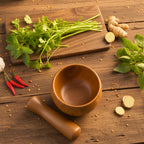 Hand Carved Wooden Mortar and Pestle: Spice Grinder Kitchen Tool - Siam Wood Artisans