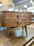 Mini Teak Side Table: Mid-Century Thai Furniture, Handcrafted Drawer Chest - Siam Wood Artisans