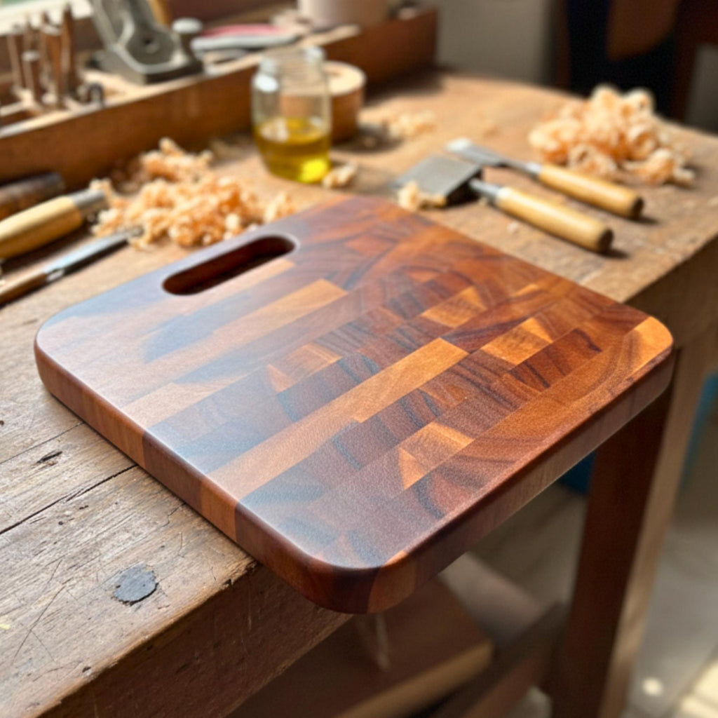 Handcrafted Hardwood Cutting Board: Mosaic Kitchen Butcher & Charcuterie Block