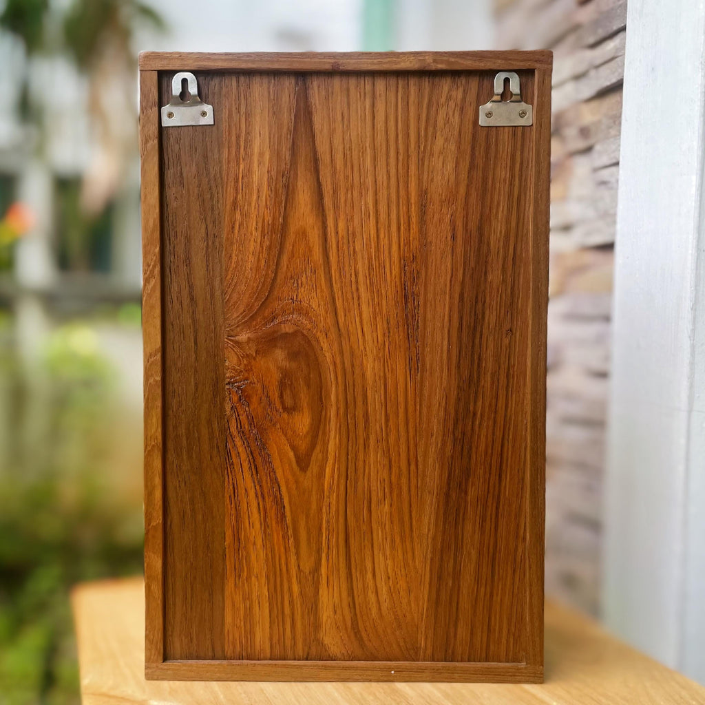 Teak Wood Arched Wall Shelf: Thai Niche Display with Mini Vessels