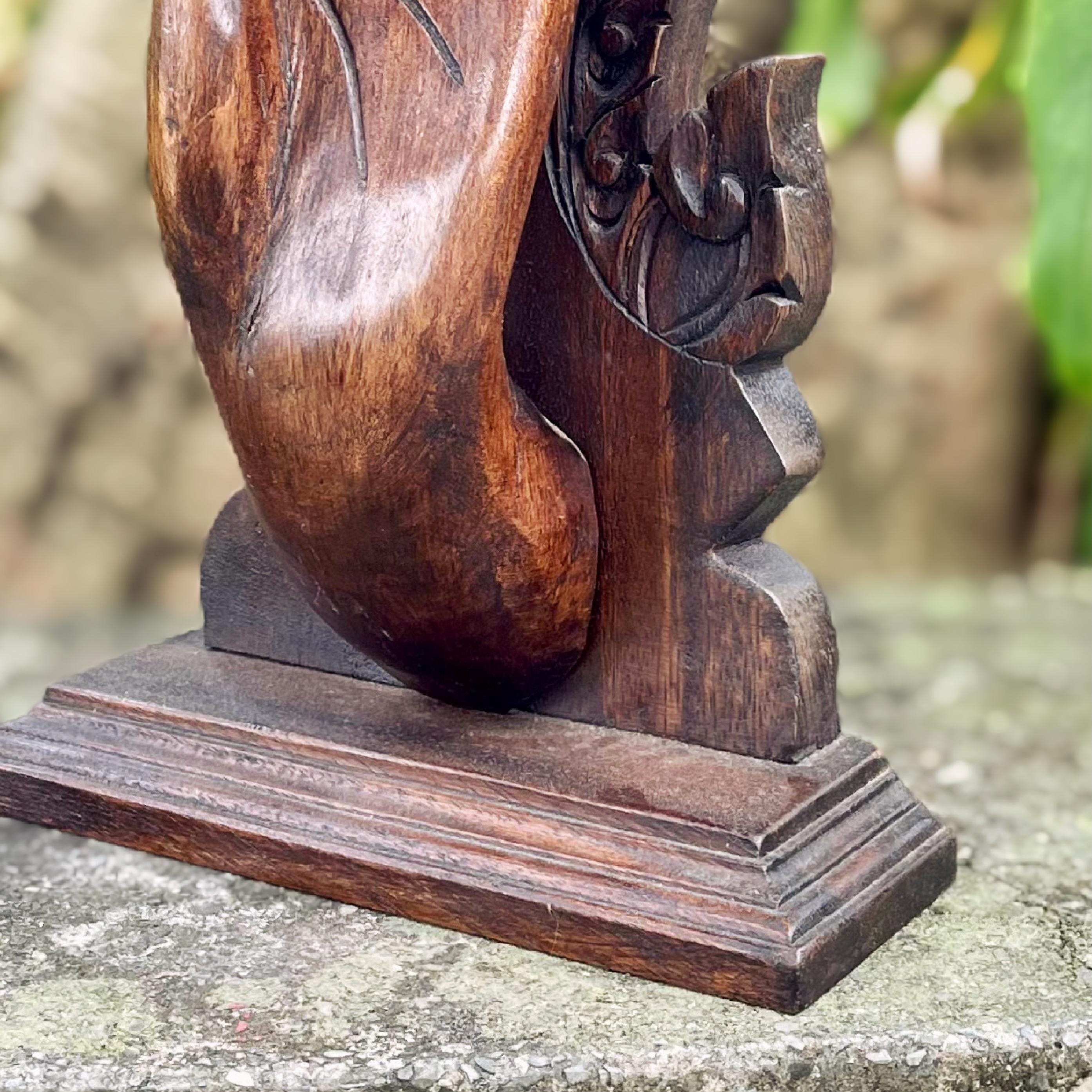 Hand Carved Wooden Hand Sculpture: Thai Zen Abhaya Mudra Art