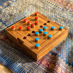 Hand Carved Teak Wood Strategy Game: 2 Player Traditional Board Game Toy - Siam Wood Artisans