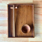 Wooden Sushi Serving Set: Hand Carved Hardwood Japanese-Style Tableware - Siam Wood Artisans