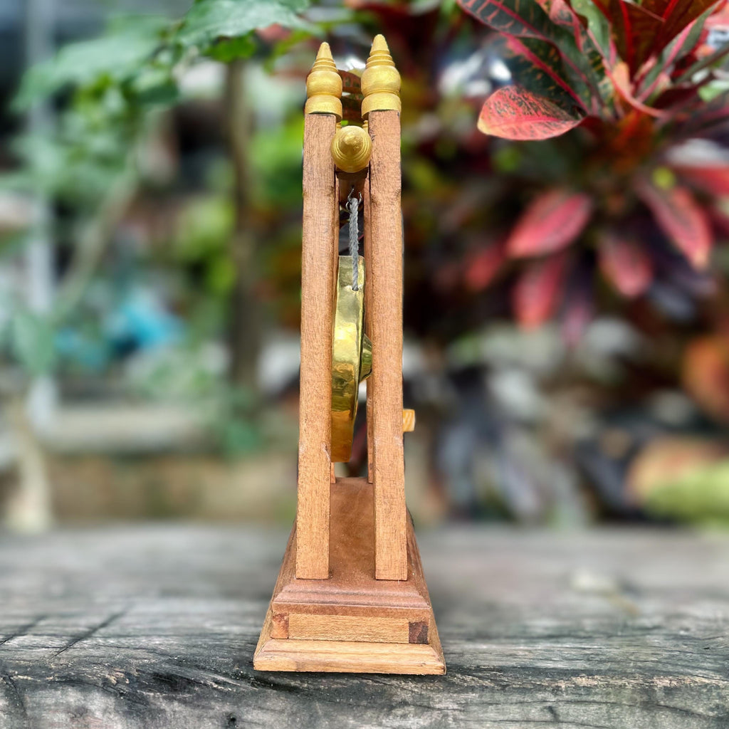 Handcrafted Thai Meditation Gong: Zen Decor Tabletop Musical Instrument