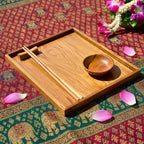 Wooden Sushi Serving Set: Hand Carved Hardwood Japanese-Style Tableware - Siam Wood Artisans