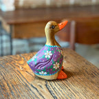 Hand Painted Wooden Duck Figurine: Thai Folk Art, Boho Home Decor - Siam Wood Artisans