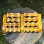 Teak Wood Foot Massage Roller 11 Inch Dual Reflexology Tool for Yoga Lover - Siam Wood Artisans
