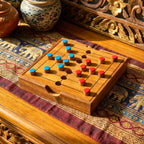 Hand Carved Teak Wood Strategy Game: 2 Player Traditional Board Game Toy - Siam Wood Artisans
