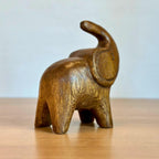 Acacia Wood Elephant Figurine, 4 Inch Lucky Animal Statue, Housewarming Gift for Minimalist - Siam Wood Artisans